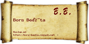 Bors Beáta névjegykártya
