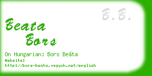 beata bors business card